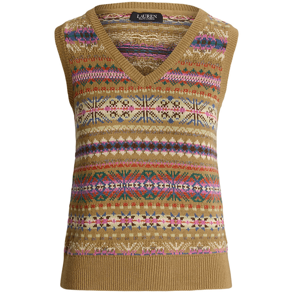 Lauren Ralph Lauren Fair Isle Cotton-Linen Sweater Vest